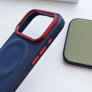 For iPhone 17 Pro Max 17 Air Case Luxury Magnetic Soft TPU+Nylon Woven Leather Back Anti-Fingerprint Cover for iPhone 17