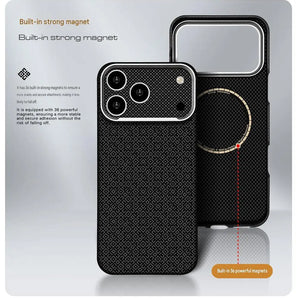 Aramid Texture for Magsafe Caseor for iPhone 18 17 16 15 14 13 Pro Max Camera Conversion Anti‑Scratch Cover