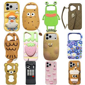 Hot! Newest 2026 For iPhone17,17 Pro, 17 Pro Max 3D Soft Silicone Case Phone Back Protective Cover Cute Cartoon Various Patterns