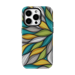 Geometric Leaf Swirl Phone Case for IPhone 17 16 15 14 13 Pro Max Plus for Magnetic Single Double-layer Tough Case