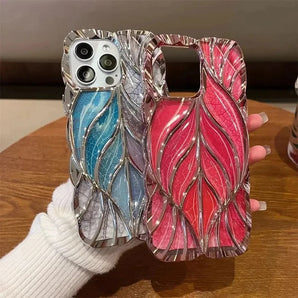 17 Pro Max Fashion 3D Maple Leaf Colorful Case for iPhone 17Air 16 15 ProMax 14 Plus 11 12 13 Pro Max Wave Bumper Silicone Cover