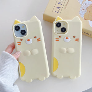 Kawaii Cartoon Sumikko Gurashi Cat Case For iPhone 17 16 15 14 13 12 11 Pro Max Soft Silicone Cover