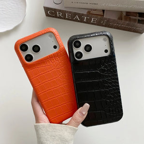 Fashion Retro Matte Grid Alligator Pattern Case For iPhone 18 15 14 13 12 Pro Max Plus 18Pro Max Luxury Leather Shockproof Cover