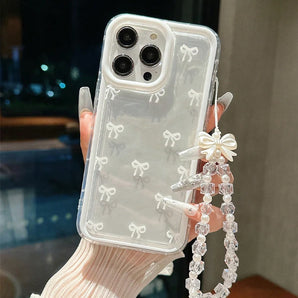 Fashion Lovely Bowknot Clear Phone Case For iPhone 18 17 16 15 14 13 12 11 Pro Max 16E X XR XS Max 7 8 Plus Transparent Cover