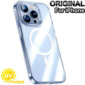 Luxury Wireless Magnetic Cover For Apple Magsafe Case Iphone 16 11 12 13 15 14 Pro Max Mini 7 8 Plus Xr Xs X Clear Acrylic Cases