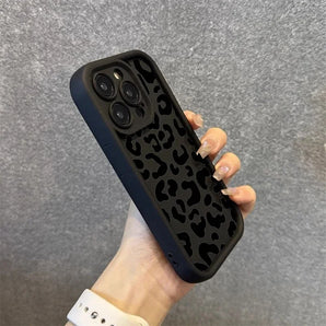 Black Leopard Print Pattern Phone Cases For Samsung Galaxy A35 A36 S26 S24 S25 Plus FE S23 S21 Ultra A56 A53 A54 A55 A26 Cover