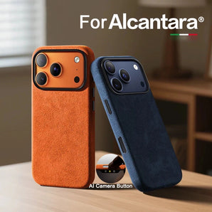 Real Italian Imported for Alcantara Magnetic Case for iPhone 18 17 Pro Max 18Pro With MagSafe Case Smart Button Protective Cover