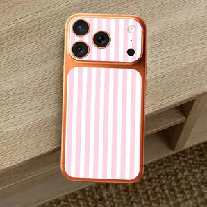 Ins Korean Cute Pink Stripe For IPhone 17 Pro Pro Max Full Body Skin Decal Max Color Rear Protective Sticker