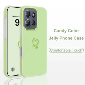 Simple Heart Phone Case For Motorola G Stylus Power 2025 Edge 60 50 G84 G73 G64 G54 G24 G14 G23 E13 Fusion Neo Pro Jelly Cover