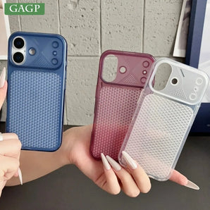 Ultra Thin Heat Dissipation Case for IPhone 18 Pro Max 17Pro 16 15 14 13 12 11 Hollowed Out Breathable Frosted Non-slip Cover