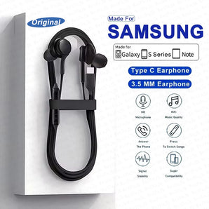 Original Type C With Wired Headphones For Samsung Galaxy S25 S24 S23 S22 S21 Ultra iPhone 16 17 Xiaomi Earbuds 3.5 MM Earphones