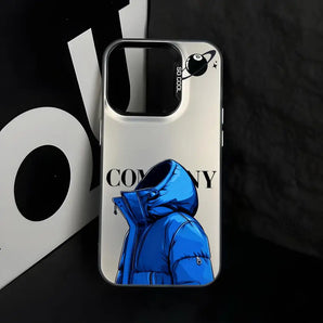 Cool Blue Down Jacket Boy Planet Case For iPhone 17 16 15 14 13 12 11 Pro Max Plus Luxury Shockproof Matte Metallic HardPC Cover