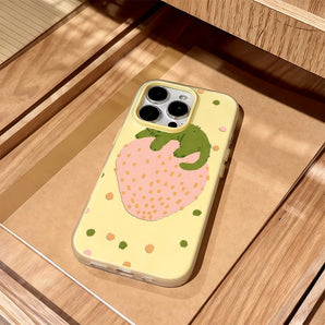 Strawberry Sleeping Kitten IPhone17 Must-Haves Phone Case for IPhone 16 Pro Max 15 14 13 12 Plus Double-layer Candy Cover