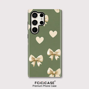 Fcicicase S24 S25 Plus Love Heart Bow Knot Print Phone Case For Samsung Galaxy S20 FE S23 Ultra A56 A36 A16 A26 Back Cover