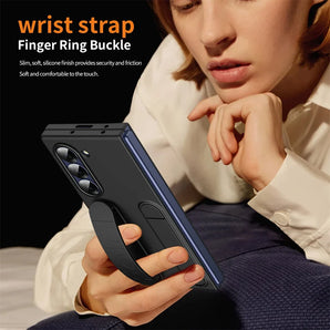Luxury Wristband Invisible Bracket Case for Samsung Galaxy Z Fold 6 5 4 3 7 8 Hand Wrist Strap Folding Stand Silicone Cover