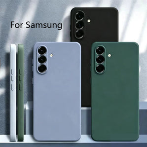 Plain Silicone Matte Case For Samsung Galaxy S21 S22 S23 S24 S25 FE S26 Plus S23+ S24+ S25+ S26+ S22 S23 Ultra Cover Case