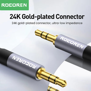Rocoren 3.5mm Jack Audio Cable Jack 3.5 mm Male to Male Audio Aux Cable For Phone Headphone Car MP3 Speaker Computer Aux Cord 5M