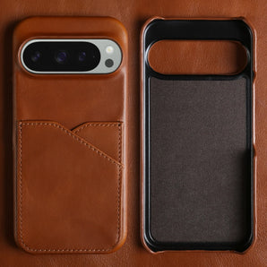 Premium Card Slot Genuine Leather Case for Google Pixel 11 Pro Pixel 9pro 8 7A 6 6A Cases Aesthetic Vintage Phone Back Cover