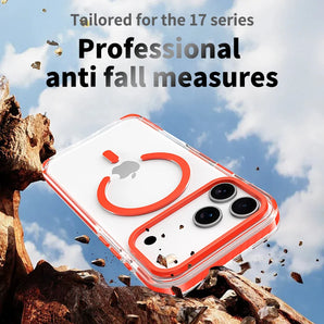 Luxury PE Striped Border For Magsafe Magnetic Wireless Charge Phone Case For iPhone 17 Air 16 E 15 14 13 12 Pro Max Clear Cover