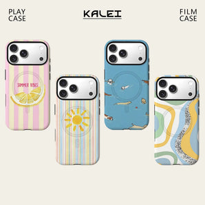 Summer Quote Stripes Phone Case For Magnetic for iPhone 17 16 15 14 13 12 11 Pro Max Plus Double-layer Anti-Drop Back Cover