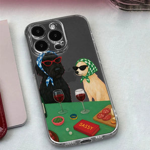Funny Cartoon Dog Phone Case For iPhone 17 16 15 11 12 14 13 Pro Max Mini XS X XR 7 Plus 17E Air Shockproof Transparent Cover