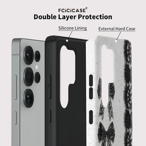 Fcicicase Lace Bow Knot Phone Case For Samsung Galaxy S25 S26 Edge S23 A56 A16 S20 FE A26 A36 S24+ Anti-Drop Protective Shell