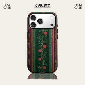 Emerald Floral Stripe Phone Case for IPhone 17 16 15 14 13 Pro Max Plus for Magnetic Single Double-layer Tough Case