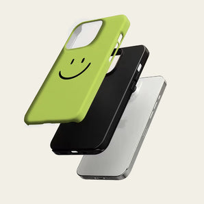Lime Smiley Phone Case for IPhone 17 16 15 14 13 Pro Max Plus for Magnetic Single Double-layer Tough Case