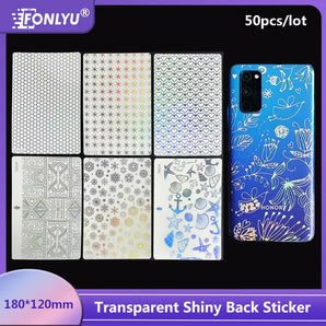FONLYU 50pc 3D Transparent Laser Phone Skin Back Sticker for iPhone 16 15 Back Cover Protective Film for Cutting Machine Plotter