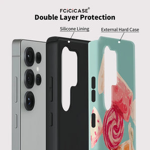 Phone Case For Samsung Galaxy A36 A26 A16 A56 S20 FE S23 S24 Plus S25 Ultra Painting Dual Layer Soft Silicone Cover
