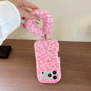 Luxury Faux Fur Leopard Print Phone Case for iPhone 18Pro Max 17Pro 16Plus 15 14 13 Protective Cover Shell