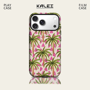 Pink Palm Tropics Phone Case for IPhone 17 16 15 14 13 Pro Max Plus for Magnetic Single Double-layer Tough Case