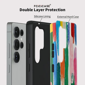 Art Painting Phone Case For Samsung Galaxy S26 Edge S25+ A36 S20 FE A26 A16 S24 S23 Ultra A56 Dual Layer Matte Hoesje