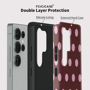 Polka dot Case For Samsung Galaxy S26 Ultra S25 S24 S23 Plus S22 S20 FE A16 A26 A36 A56 Shockproof PC +TPU Covers Etui