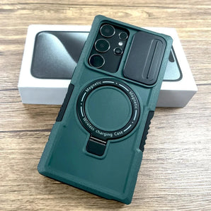 Shockproof Magnetic Armor For Magsafe Wireless Charge Case For Samsung Galaxy S26 S25 S24 S23 S22 Ultra Plus Shock Proof Cover